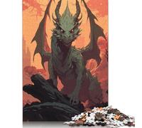 Mysterious Dragon Puzzles 1000 Pièces Cadeau Unique Jeu Éducatif Défi Jouet À De Qualité Supérieure Peinture Art pour Adultes Et Enfants À Partir De 12 Ans 1000pcs (75x50cm)