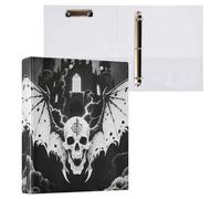 Mysterious Evil Skull Tarot Cards Black and White Classeurs 3,5 cm et 3 anneaux avec porte-bloc 2 paquets de fournitures de bureau 200 feuilles