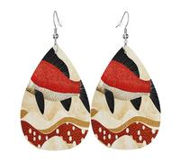 Mysterious Fish Boucles d'oreilles en cuir en forme de larme pour femme - Boucles d'oreilles pendantes légères en PVC avec crochets en argent 925, imprimés double face | Cadeau hypoallergénique