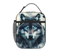 Mysterious Forest Lone Wolf Boîte à déjeuner isotherme en polyester pour pique-nique, travail, voyage, plage ou randonnée