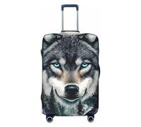 Mysterious Forest Lone Wolf Housse de protection élastique pour bagage de voyage Motif léopard, Noir , S