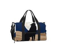 Mysterious Lone Wolf Sac de sport avec compartiment à chaussures - Sac de sport léger pour homme et femme - Sac de voyage imperméable avec poche humide