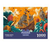 Mysterious Pirate Ship Puzzle 1000 Pièces Educa Jouet en Bois Cadeau Unique De l'art De La Décoration Jeu Éducatif Challenge Toy Adultes Et Enfants À Partir De 14 Ans 70x50cm/1000pcs