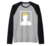 Mysterious Royal King with Golden Crown Illustration Graphic Manche Raglan