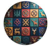 Mysterious Symbol Pattern Puzzle 1000 Pièces Educa Jouet en Bois Cadeau Unique De l'art De La Décoration Totem Jeu Éducatif Challenge Toy Adultes Et Enfants À Partir De 14 Ans 1000pcs (67.5x67.5cm)