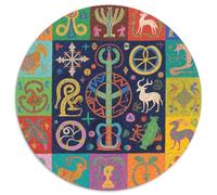 Mysterious Symbol Pattern Puzzle 1000 Pièces Educa Jouet En Bois Cadeau Unique De L'art De La Décoration Totem Jeu Éducatif Challenge Toy Pour Adultes Et Enfants À Partir De 12 Ans 1000pcs (67.5x67.5c