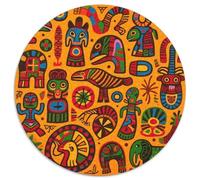 Mysterious Symbol Pattern Puzzle 1000 Pièces Educa Jouet en Bois Cadeau Unique Décoration Intérieure Totem Jeu Éducatif Challenge Toy Adultes & Enfants des 14 Ans 1000pcs (67.5x67.5cm)