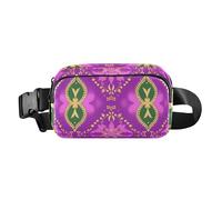 Mystery Boho Sac banane mignon pour homme et femme avec sangle réglable pour cyclisme, randonnée, gym Violet Vert