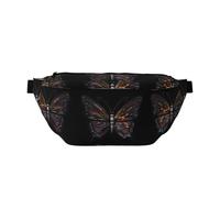 Mystery Butterfly Grand sac banane à bandoulière - Cadeau pour profiter du sport, des festivals, de l'entraînement, des voyages, de la course à pied - Noir, taille unique, Noir , Taille unique