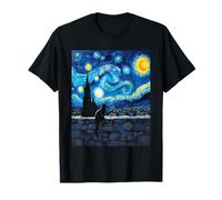 Mystery Charmante Pierre Murale Chat Noir Van Gogh Art Style T-Shirt