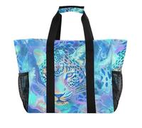 Mystery Cheetah Grand sac fourre-tout utilitaire pour femme pliable avec compartiments et poignées Grand sac de plage, guépard mystère, 1 size, Tendance