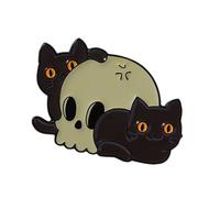 Mystery Disobedient Styles Skull Cats Pin Bijoux Unique Chats Fashion Badge For Punk Fashion Tengit Decoration Halloween Party Metal Brooch
