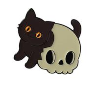 Mystery Disobedient Styles Skull Cats Pin Bijoux Unique Chats Fashion Badge For Punk Fashion Tengit Decoration Halloween Party Metal Brooch