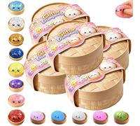 Mystery Dumpling Squishy for Stress Relief, Glitter Sensory Squeeze for Students & Office Use (5 Random)