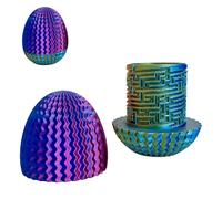 Mystery Egg Puzzle Box 8 cm 3D Nerveuse boîte cadeau avec jeu de labyrinthe Compartiment caché Pâques Tâche de réflexion amusante Réutilisable Porte-argent, Puzzle Box pour anniversaires, Pâques (C)