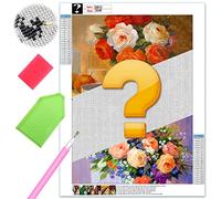 Mystery Fleur Diamond Painting Kit,DIY 5D Diamant Painting,Broderie Diamant Kit Complet für Adults Enfant,Diamond Painting Art Cross Stitch Crystal Crafts Family Decoration Set 30x40cm