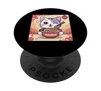 Mystery Meemeows Chat Ramen Japonais Kawaii Anime Memeows PopSockets PopGrip Adhésif