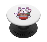 Mystery Meemeows Chat Ramen Japonais Kawaii Anime Memeows PopSockets PopGrip Adhésif