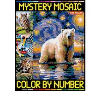 Mystery Mosaics Color by Number for Adults: Easy Pixel Art for Stress Relief and Relaxation, 26 Pages of Flowers Nature Landscapes Animals