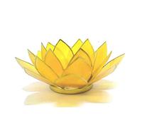 Mystery Mountain 3ème Chakra Fleur de Lotus Bougie Chauffe-Plat, Jaune, 15 x 15 x 7 cm