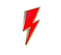 Mystery Pins David Bowie Enamel Pin Badge Lightning Bolt Flash Lapel Brooch, Red, XS