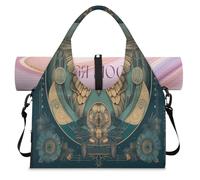 Mystery Sac de sport avec motif ethnique papillon pour femme et homme Sac de week-end avec compartiment à chaussures Sac fourre-tout à bandoulière pour yoga, gym, voyage, couleur, L, Organiseur de sac