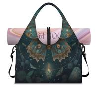 Mystery Sac de sport ethnique à fleurs et papillons pour homme et femme Sac de week-end avec compartiment à chaussures Sac fourre-tout à bandoulière pour yoga, gym, voyage, couleur, L, Organiseur de
