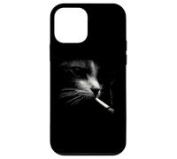 Mystery Smoking Cat Noir Cool Feline Night Mood Coque pour iPhone 12 Mini