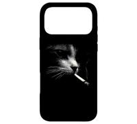 Mystery Smoking Cat Noir Cool Feline Night Mood Coque pour iPhone 17 Pro Max