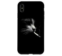 Mystery Smoking Cat Noir Cool Feline Night Mood Coque pour iPhone XS Max