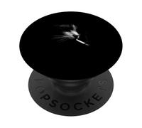 Mystery Smoking Cat Noir Cool Feline Night Mood PopSockets PopGrip Adhésif