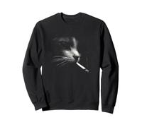 Mystery Smoking Cat Noir Cool Feline Night Mood Sweatshirt