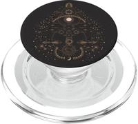 Mystic Astrology Lune Soleil Étoiles Planètes Motif Noir PopSockets PopGrip pour MagSafe