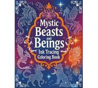 Mystic Beasts and Beings Ink Tracing Coloring Book: A Fantasy Collection of Mythical Creatures Gods and Cosmic Spirits for Teens and Adults Relaxation