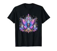 Mystic Butterfly Castle Purple Wings Fantasy T-Shirt