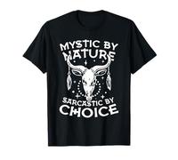 Mystic by Nature Sarcastique by Choice Occulte Boho Skull T-Shirt