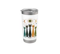 Mystic Cats, œil céleste, lune, félin Gobelet isotherme en acier inoxydable double paroi
