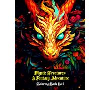 Mystic Creatures: A Fantasy Adventure Coloring Book Vol 1: A Magical Coloring Book Featuring 50 Legendary Beasts, Dragons, Serpents, Giant Birds, and Mythical Monsters