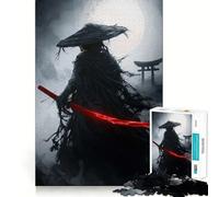 Mystic Ghost Samurai︰ Puzzle Légende du Katana Rouge pour Adolescents 1000 Pièces Jeu de Réflexion Anti-Stress Découpe Premium Cadeau Exceptionnel (38x26cm)