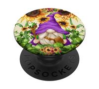 Mystic GNOME Witch in Purple Wizard Outfit for Sunflower Mom PopSockets PopGrip Adhésif