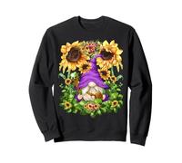 Mystic GNOME Witch in Purple Wizard Outfit for Sunflower Mom Sweatshirt