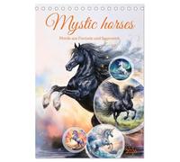 Mystic horses - Pferde aus Fantasie und Sagenwelt (Tischkalender 2026 DIN A5 hoch), CALVENDO Monatskalender: Zauberhafte Aquarelle von geflügelten Pferden, Einhörnern und anderen mystischen Rössern