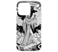 Mystic IX Carte de Tarot The Hermit Dark Occult Skull Coque pour iPhone 15 Pro Max