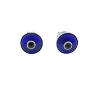 MYSTIC JEWELS By Dalia Boucles d'oreilles petit œil turc en cristal Argent sterling 925 (bleu foncé)