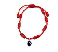 MYSTIC JEWELS By Dalia - Bracelet 7 nœuds rouge avec amulette - Réglable - Protection contre le mauvais œil - Bonne chance - Pour femme et homme, Polyester