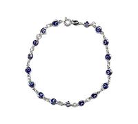 MYSTIC JEWELS by Dalia - Bracelet en Argent Contre Le Mauvais œil 19 cm (Bleu Foncé)
