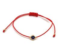 MYSTIC JEWELS by Dalia - Bracelet fil rouge - œil turc bleu tournant pour bonne chance, Ojo Turco, Plastique… (Rouge)