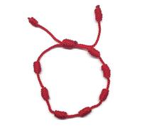 MYSTIC JEWELS By Dalia - Bracelet Kabbale, cordon rouge avec 7 nœuds, unisexe, réglable, protection contre le mauvais œil, porte-bonheur (1 pièce)