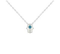 MYSTIC JEWELS by Dalia Collier avec Pendentif œil Turc en Argent Sterling 925 avec Main de Fatima et œil Turc pour Vous protéger (Argent 925)