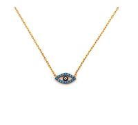 MYSTIC JEWELS By Dalia Collier avec Pendentif œil Turc Rond en Argent Sterling 925 et oxyde de Zirconium Turquoise